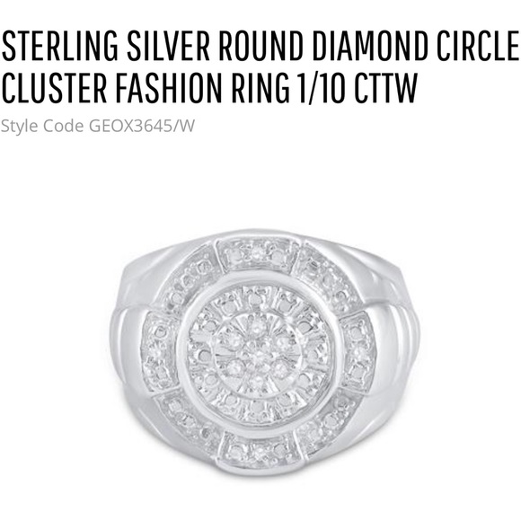 REAL DIAMOND 1/10ct MEN Statement head turner ring! NOT CZ! HUGE Sale HURRY! WOW - Picture 4 of 5